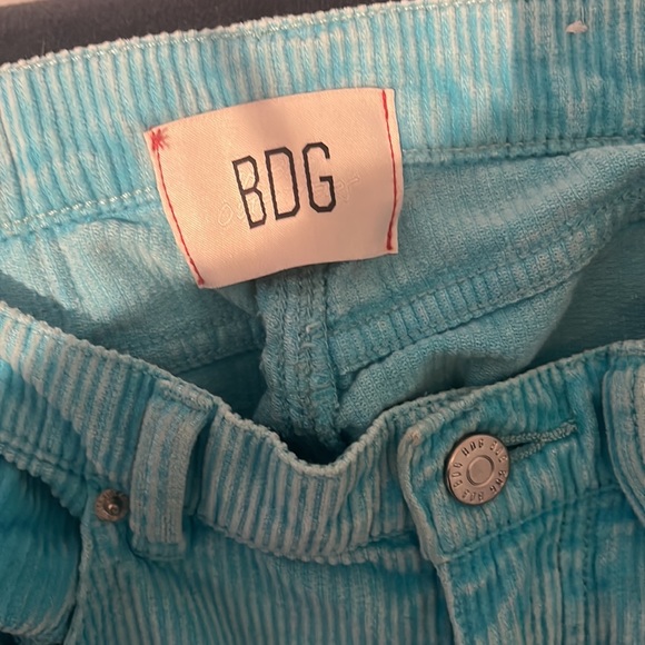 Turqoise Blue Corduroy Pants High Waist Urban Outfitters - Picture 2 of 5